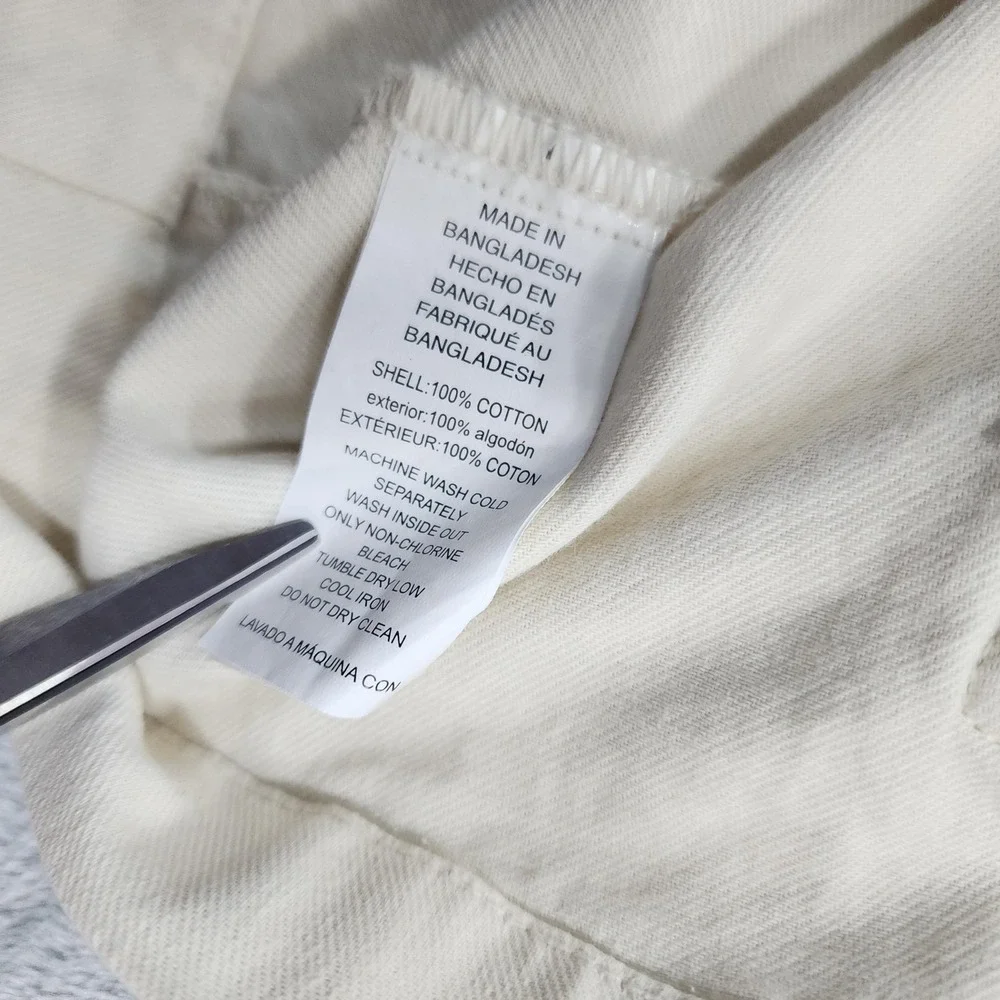 Michael Kors Jacket‎ Womens XL Cream Bone Cotton Anorak Cargo Utility Pockets